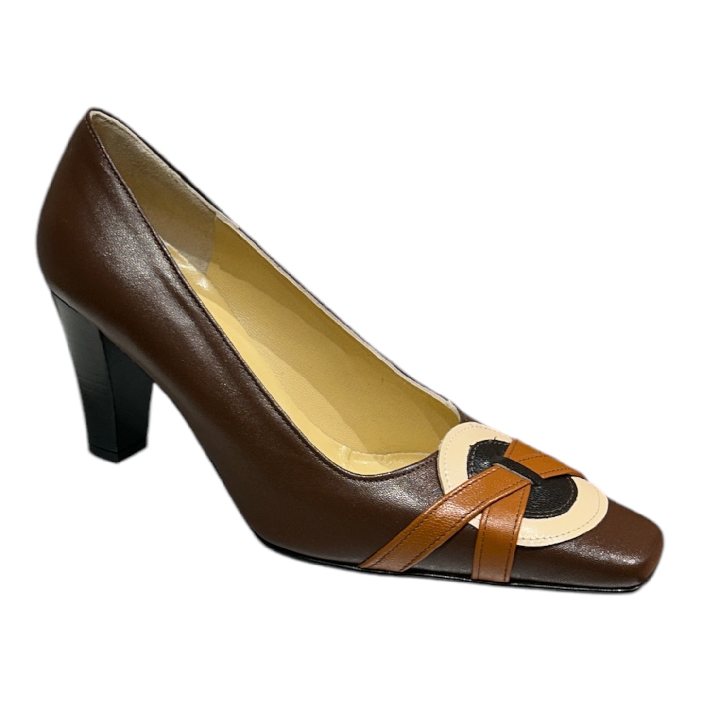 Escarpins Ref CUIR Marron Talon Haut