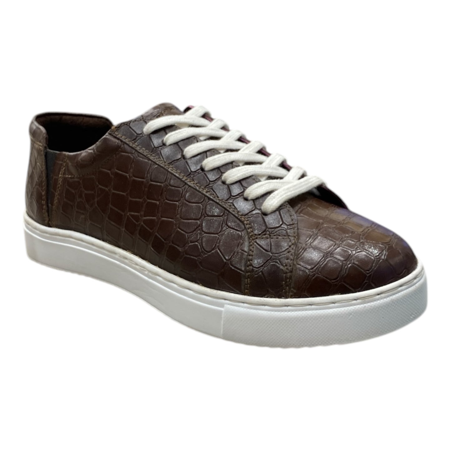 Sneackers Homme Cuir Marron façon Croco