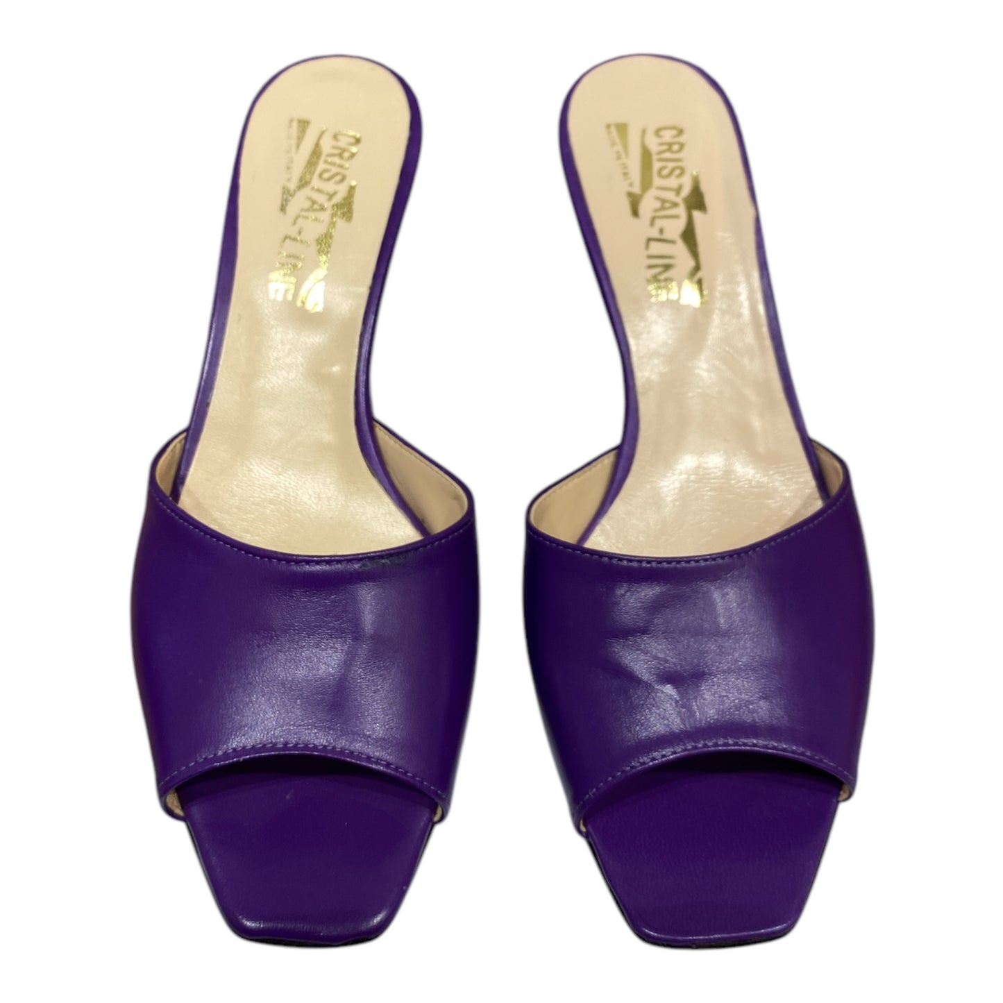 Mules Femmes compensées en cuir Violet