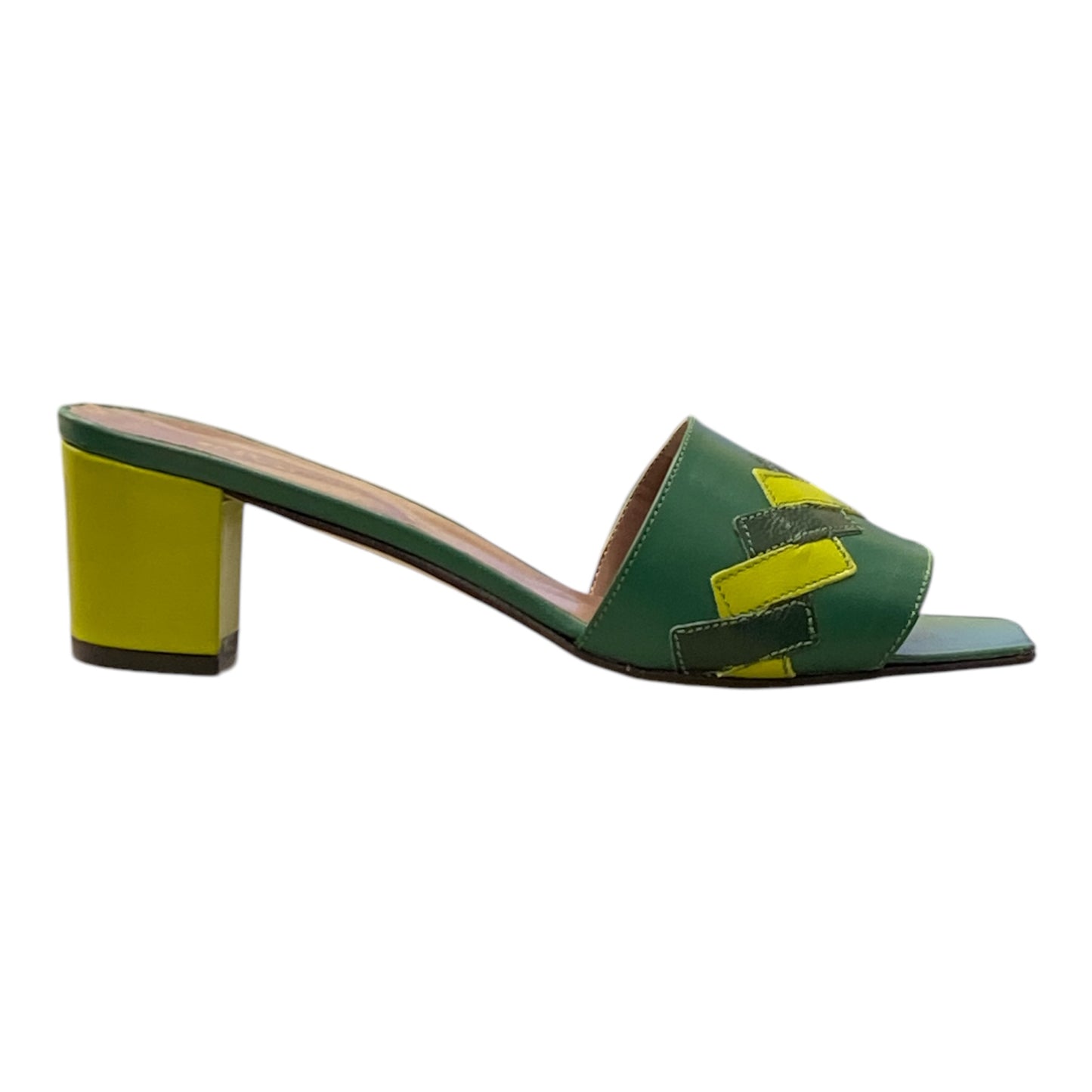 Mules Femmes Talon Moyen Vert