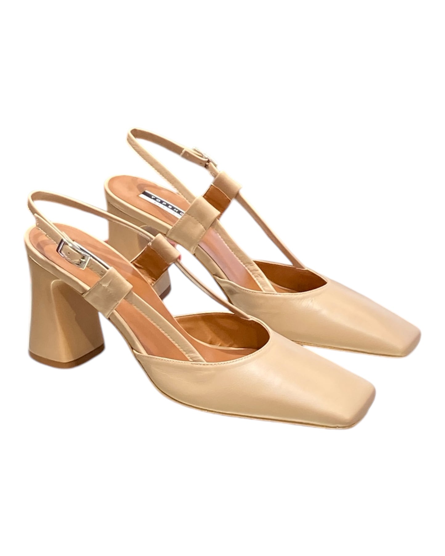 Sandale Cuir Beige Talon Haut