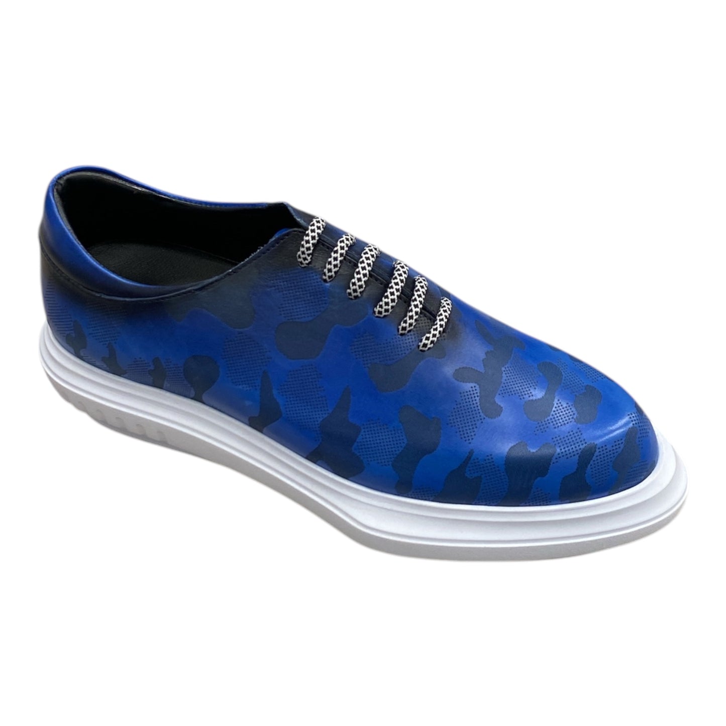 Sneakers Camouflage Cobalt en Cuir
