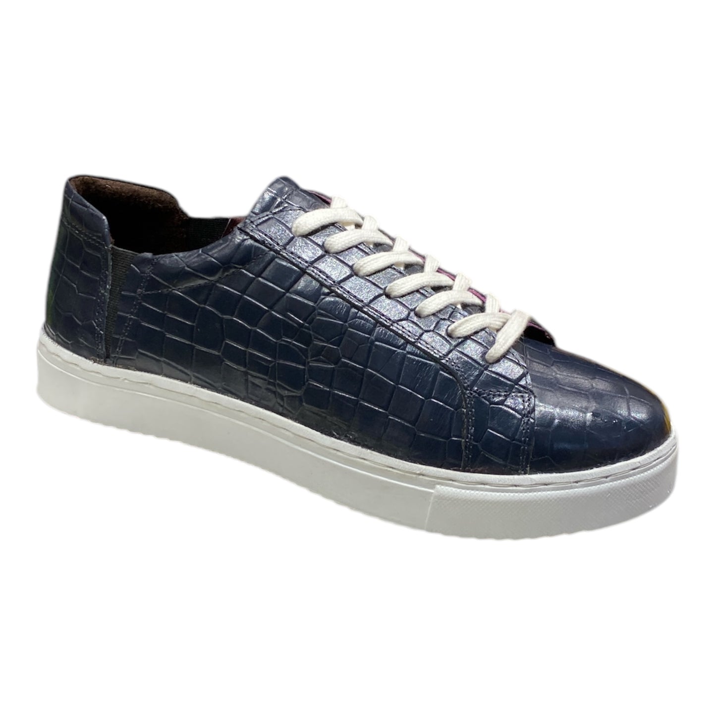 Sneackers Homme Cuir Bleu Marine façon Croco