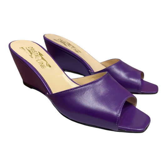 Mules Femmes compensées en cuir Violet
