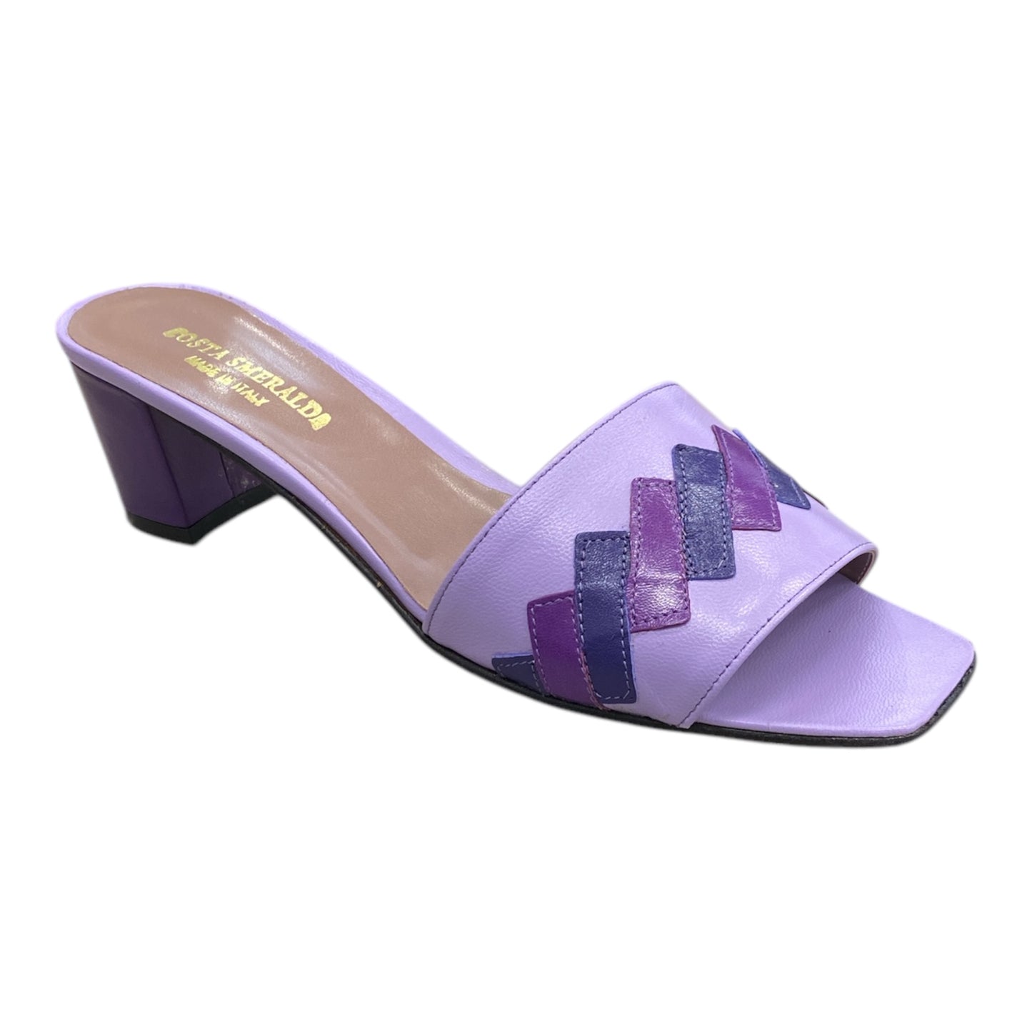 Mules Femmes en Cuir Lilas et Violet