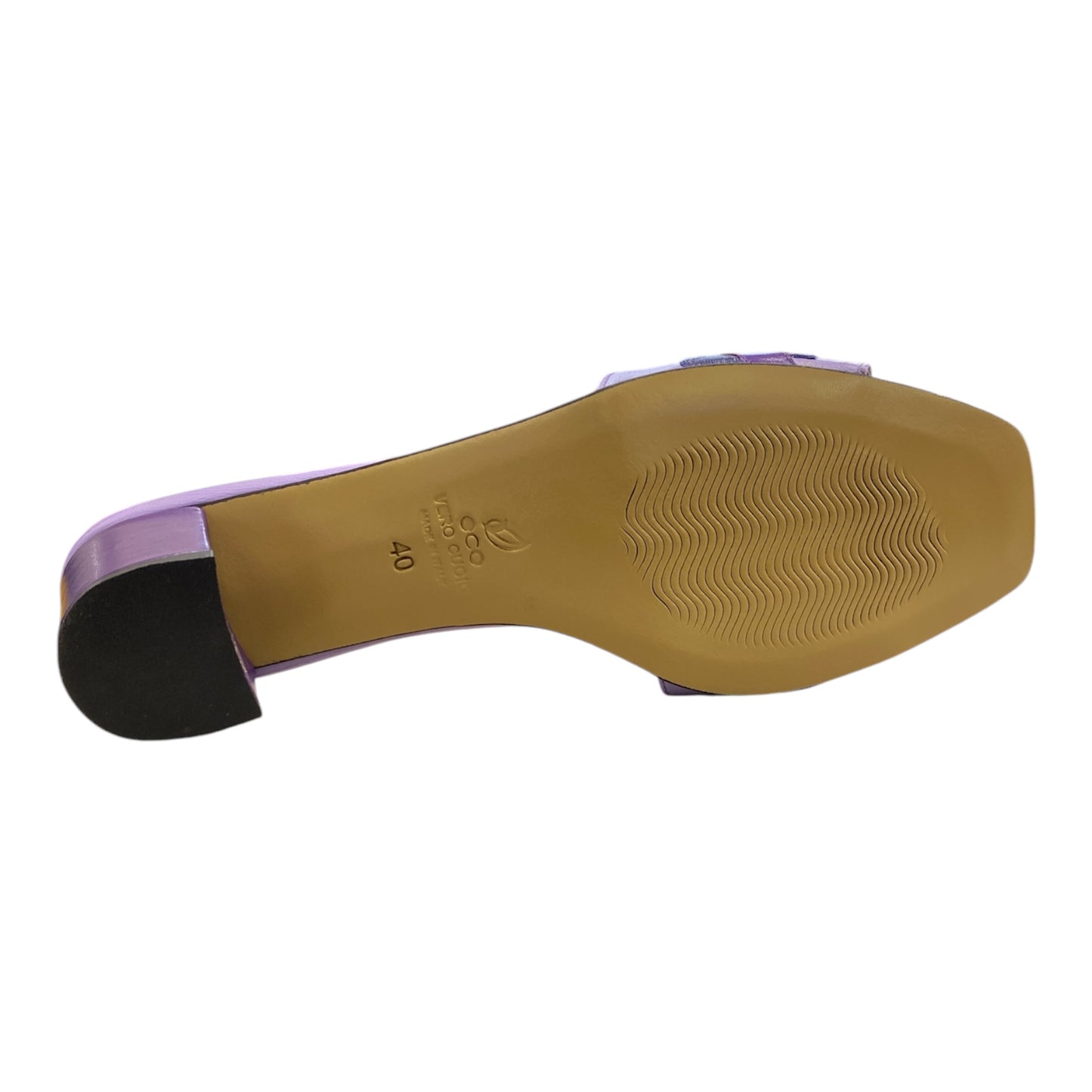 Mules Femmes en Cuir Lilas et Violet