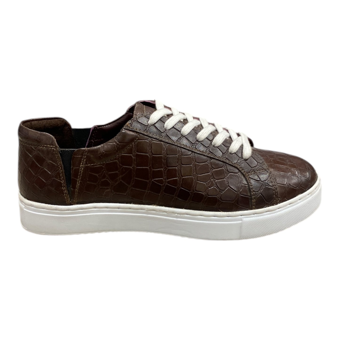 Sneackers Homme Cuir Marron façon Croco