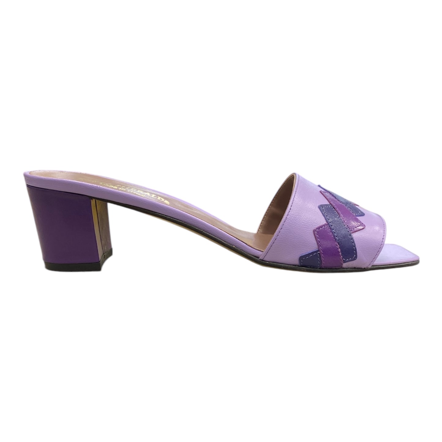 Mules Femmes en Cuir Lilas et Violet