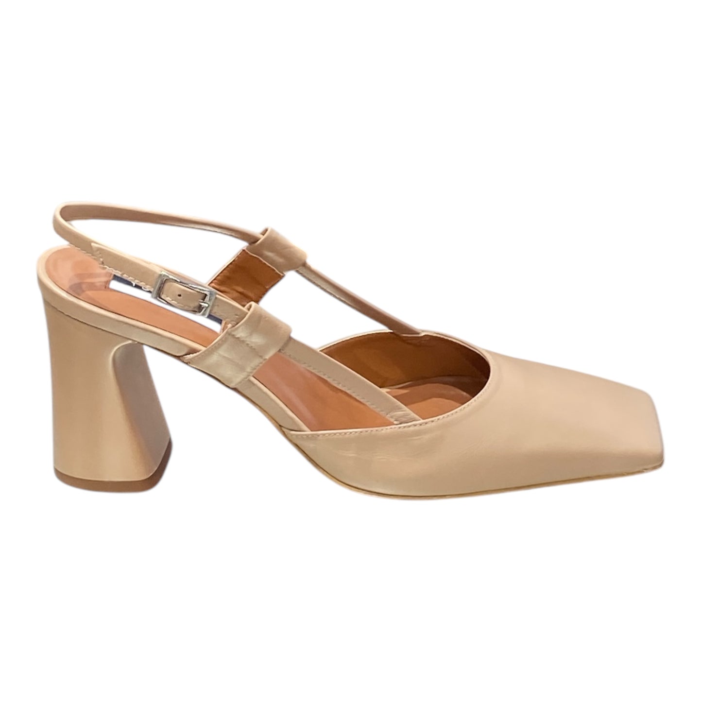 Sandale Cuir Beige Talon Haut