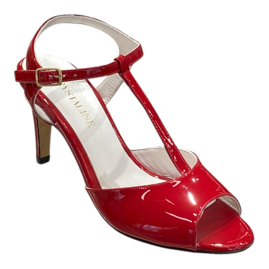 Sandale Cuir Vernis Rouge Talon Haut