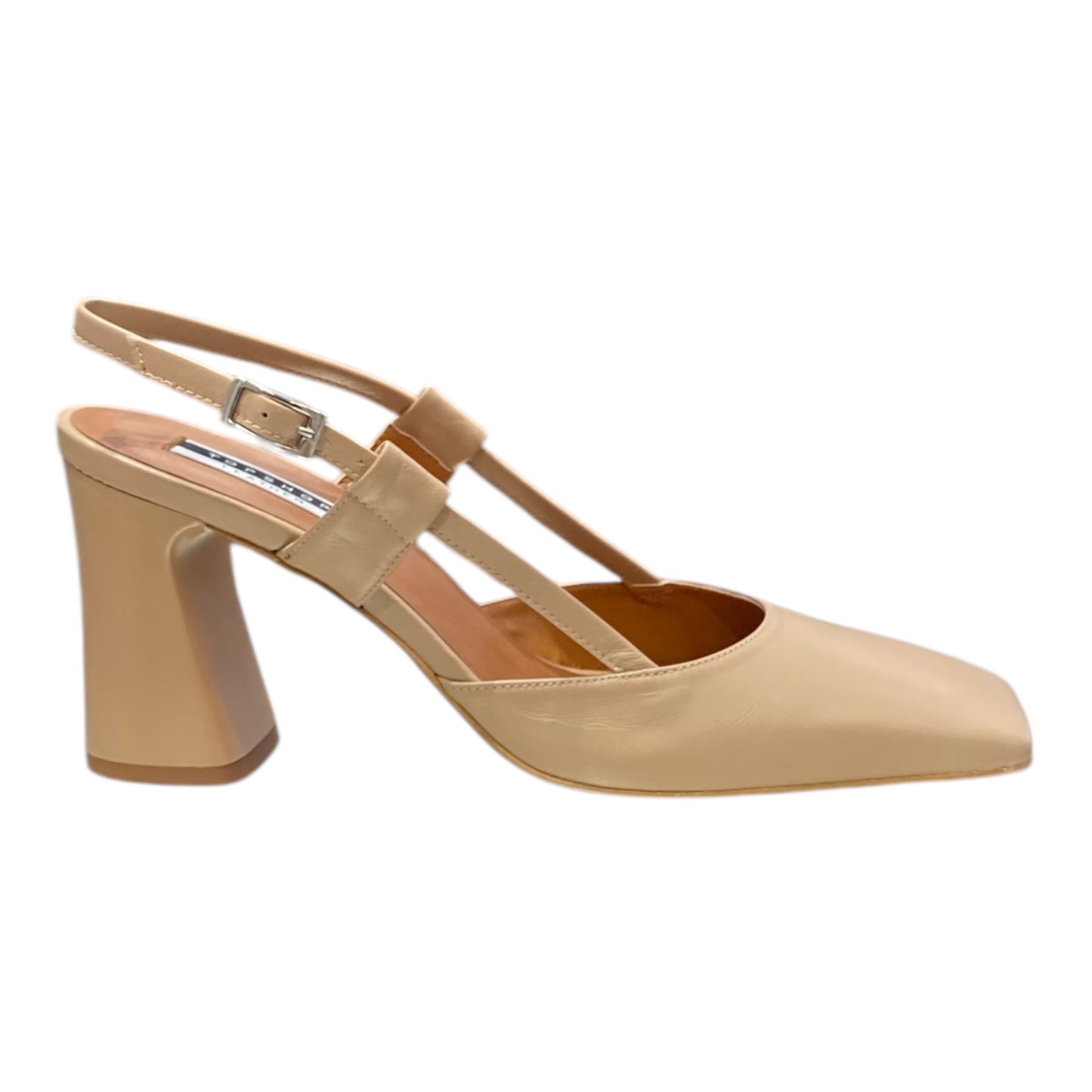 Sandale Cuir Beige Talon Haut
