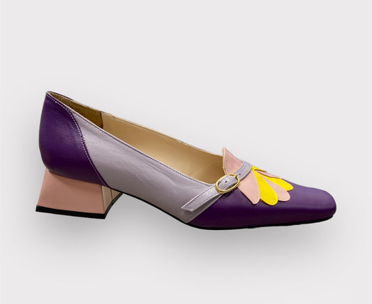 Escarpins Multicolor Violet Petit Talon réf 31 Best