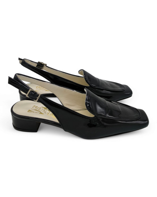Slingback vernis noires