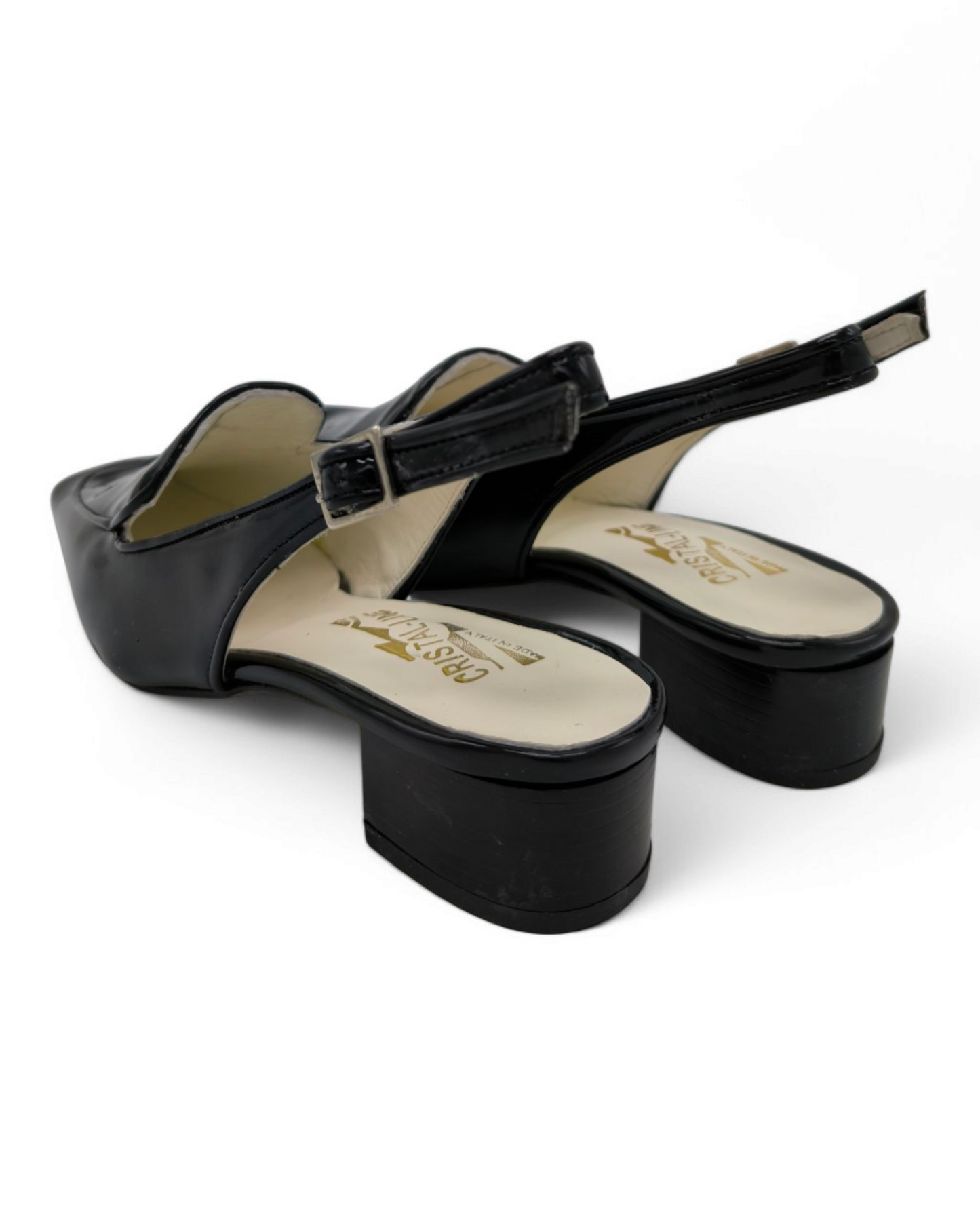 Slingback vernis noires