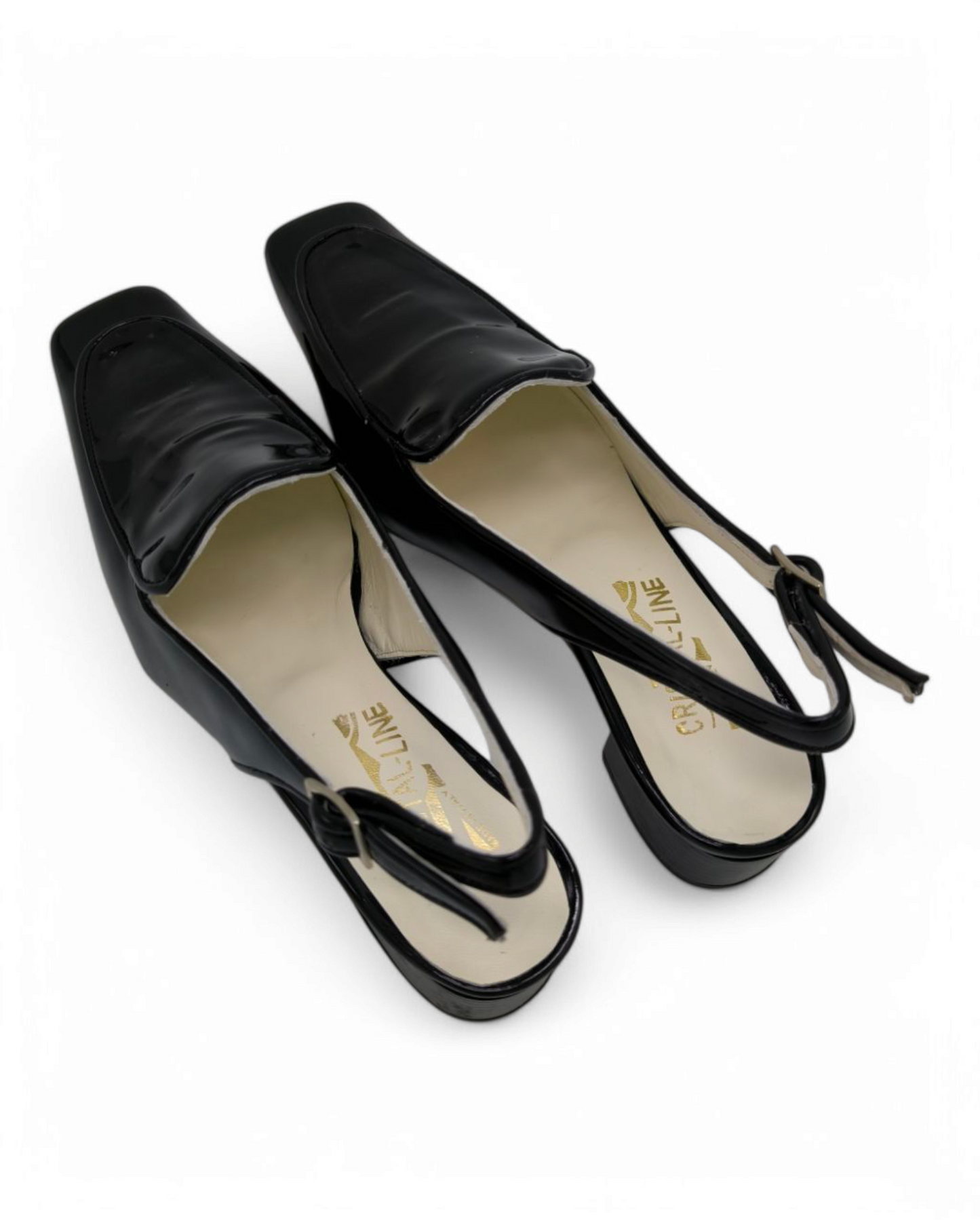 Slingback vernis noires